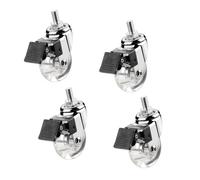 Threaded Stem Casters - 1.5 Inch Swivel Wheels, Noise-Free Locking, Clear Polyurethane for Smooth Mobility