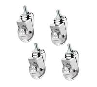 Threaded Stem Casters - 1.5 Inch Swivel Wheels, Noise-Free Locking, Clear Polyurethane for Smooth Mobility