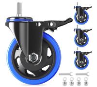 Threaded Stem Mount Casters with American Size UNC 3/8"-16 x 1" 5 inch