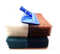 Threaded Swivel Pad Holder with 12 Cleaning Scouring Pads, Universal Pad Holder Kit with 3X 4 Different 4.5" x 10" Utility Scrubber Pads, Pad Holder Compatible with Doodlebug Pads, 1 Introductory Kit