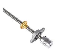 Threaded Trapezoidal Lead Screw,1set 3D Printers Parts T8 Lead Screw Lead 8mm 150/200/300/400/500mm+Copper Nut+KFL08 Bearing Bracket+5 to 8mm Flexible Coupling Kit(250mm)