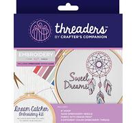 Threaders Embroidery Kit-Dream Catcher, Cotton, Multicoloured, 18.5 x 16 x 2 cm