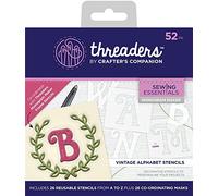 Threaders Vintage Alphabet Templates Monogram Maker, 16 x 14 x 1.3 cm