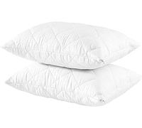 ThreadHub 2 Pack Quilted Bed Pillows for Sleeping, Luxury Standard Size Premium Bedding Pillows, Hotel Quality Ultra Soft Supportive Breathable Pillow for Back, Stomach or Side Sleepers - 50cm x 75cm