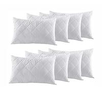 ThreadHub Quilted Bed Pillows for Sleeping, 8 Pack Luxury Standard Size Premium Bedding Pillows, Hotel Quality Ultra Soft Supportive Breathable Pillow for Back, Stomach or Side Sleepers - 50cm x 75cm