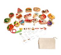 Threading Beads Set - Fruit-Shaped Lacing Beads, Vibrant Montessoris Toy | Big Educational Beads With Strings Kids Aged 3+, Boost Hand Eye Coordination Early Skill Building For Preschool Classroom