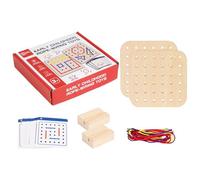 Threading Board - Wood Lacing Block Fine Motor Skill Toys String Art Travel Game, Sensory Learning Kit with Geometric Patterns and Colorful Cotton Lanyards | Kids Ages 3+ Car Road Trip Pres