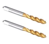 Threading Tapping Tools 2Pcs 5-40 UN Spiral Flute Tap, HSS Titanium Coated Spiral Flute Plug Threading Tap No 5 x 40 UN