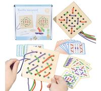 Threading Toy - Rope Lacing Activity, Dexterity Building Toy, Confidence Enhancer | Durable Wood Material Option Supporting Concentration And Cognitive Development For Ages 3+ Home School