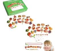 Threading Toys,Educational String Beaded Toys,Wooden Threading Beads Set,Preschool Games,Activities Stringing Toys Threading