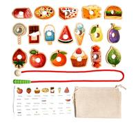 Threading Toys Toddler - Lacing Beads, Motor Skills | Threadding Preschool Stringing Fine Motor Skills Toy Boys, Girls Three Plus Toddller Threading Fruit Food Learning Play Set Games Educational Uses