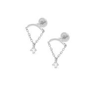 Threadless Flat Back Earrings Cute Tiny Hidden Helix Earrings Cartilage Stud Piercing Jewelry, Copper, No Gemstone