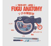 Threadless - Fugu Anatomy Sweatshirt - Grey - XS