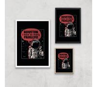 Threadless - Houston I Have So Many Problems Giclee Art Print - A2 - Black Frame