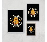 Threadless - I Choose Violence Giclee Art Print - A4 - White Frame