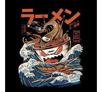Threadless - The Black Great Ramen Unisex T-Shirt - Black - 4XL