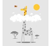 Threadless x IWOOT Giraffe In Summer Men's T-Shirt - Grey - 4XL