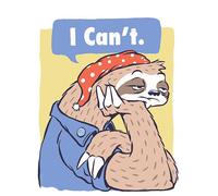 Threadless x IWOOT I Can't Funny Lazy Sloth Parody Women's T-Shirt - White - S