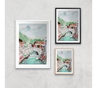 Threadless x IWOOT Italy Landscape Watercolor Giclee Art Print - A2 - White Frame