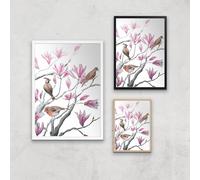 Threadless x IWOOT Magnolia Flowers And Birds Giclee Art Print - A2 - Print Only