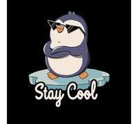 Threadless x IWOOT Stay Cool Funny Penguin By Tobe Fonseca Men's T-Shirt - Black - 5XL
