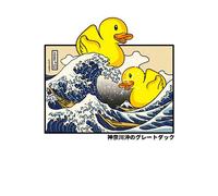 Threadless x IWOOT The Great Duck Off Kanagawa Men's T-Shirt - White - L