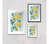 Threadless x IWOOT Yellow Lemon Watercolor Giclee Art Print - A3 - Black Frame