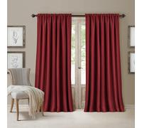 Threadmade Elrene All Seasons Blackout Window Curtain Panel, Room-Darkening Rod-Pocket and Back Tab Curtain, 52"x84", Red, 1 Panel