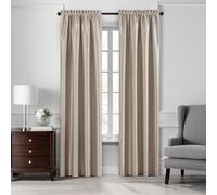 Threadmade Elrene Home Fashions Colette Faux Silk Blackout Window Curtain Panel, 52" x 108" (1, Taupe