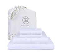 Threadmill 100% Supima Cotton Sheets King Size - 1200 Thread Count, 4Pc King Size Sheets Set, Smooth Sateen Weave King Sheets, Ultra Luxury Bed Sheets, 17" Deep Pocket King Sheet Set - White Sheets