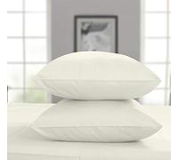 Threadmill Home Linen 1000 Thread Count 100% Supima Cotton Sheets Set of 2 King Pillow Cases, Luxury Smooth Solid Sateen, Ivory