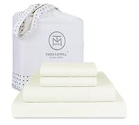Threadmill Home Linen 1200 Thread Count 100% Supima ELS Cotton Sheet Set, King Sheet, Super Luxury Bedding, King 4 Piece Set, Ivory, Smooth Sateen Weave.