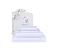 Threadmill Home Linen 1200 Thread Count 100% Supima ELS Cotton Sheet Set, Queen Sheet, Super Luxury Bedding, Queen 4-Piece Set, White, Smooth Sateen Weave.