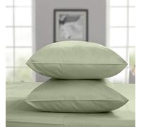 Threadmill Home Linen 600 Thread Count 100% Cotton Pillow Cases Solid Sateen Set of 2 Cotton Pillowcases King Size, Luxury Soft and Smooth, Sage Green