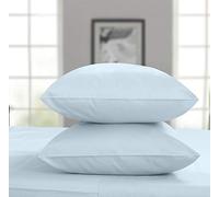 Threadmill Home Linen 600 Thread Count 100% ELS Cotton Standard Pillowcases, Set of 2 Standard Pillow Covers, Luxury Bedding, Smooth Sateen Weave, Blue