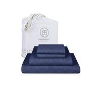 Threadmill Home Linen 600-Thread-Count Jacquard Olivia Damask King Sheet Sets - 100% ELS Cotton Sheets, Luxury 4 Piece Set for King Size Bed with Deep Pocket, Smooth Sateen Weave, Folkstone Blue