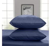 Threadmill King Size Cases Set of 2 | Certified 100% Egyptian Cotton Solid Sateen Pillow Cover Set | Soft & Cooling | Hotel Quality Protectors | Folkstone Blue