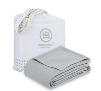 Threadmill King Size, Scottish Grey Blanket/Coverlet - Premium Quality Blanket, Made from 100% Long Staple Combed Cotton, Jacquard Aster Matelasse Finish for All Seasons, 106x90 inch