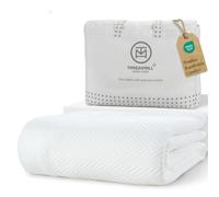 Threadmill Luxury Cotton Blankets for King Size Bed | All-Season Cozy 100% Cotton King Size Blanket | Herringbone Soft & Lightweight Fall Thermal Blanket fits California King Size Bed, 104x92 | White
