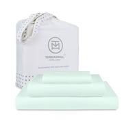 Threadmill Sheets for Twin XL Mattress | 600 Thread Count Twin XL Bed Sheets Set with 15” Deep Pocket | Sateen Weave 3-Piece Bedding Set with Cooling Effect | Seaglass