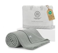 Threadmill Summer Muslin King Blanket | Lightweight Blanket for Bed or Couch| 4 Layer 100% Cotton Gauze | Pre Washed, Soft, Breathable, and Cozy for All Seasons |Fits Cal King Size Bed | Scottish Grey