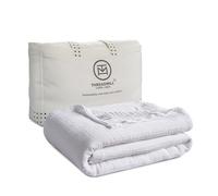 Threadmill Summer Queen Size Blanket| 4 Layer Cotton Gauze Blanket | Lightweight, Breathable, and Cozy for All Seasons | Versatile Muslin Blanket for Couch, Bed, or as a Picnic Blanket Use | White