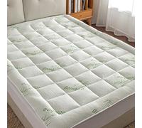 Threads For Bed Single Mattress Pad Topper with Soft Bamboo Cover, Cooling Skin-Friendly Mattress Protector with Deep Elastic Pocket Skirt Fit to Max.22", 300gsm Silky Soft Fiber Filled for Cushioning