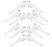 Threan 12 Pcs Artificial Birds with Christmas Clips Ornaments,White Doves