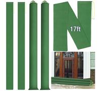 Threan 2 Pcs Long Canvas Sandbags Flood Protection Thickened Reusable Sand Bags Rain Wind Flood Barrier with Elastic Band Water Barrier Tube for Door Rain Water Control, Green (17ft)