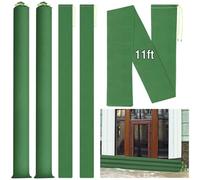 Threan 2 Pcs Long Canvas Sandbags Flood Protection Thickened Reusable Sand Bags Rain Wind Flood Barrier with Elastic Band Water Barrier Tube for Door Rain Water Control, Green (11ft)