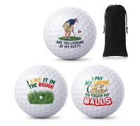 Threan 3 Pcs Golf Ball Gift Set Funny Novelty Golfer Present for Men Birthday Dad Golfing Fan One Standard Size Unit(Comical)