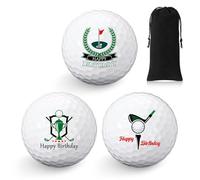 Threan 3 Pcs Golf Ball Gift Set Funny Novelty Golfer Present for Men Birthday Dad Golfing Fan One Standard Size Unit(Classic Birthday)