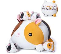 Threan 5 Pieces Guinea Pig Stuffed Animals 14 Inch Mommy Guinea Pig Plush with 4 Cute Baby Soft toy Set Birthday Gift for Friends Boys Girls Party Supplies