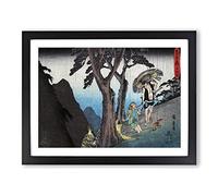 Threatening To Kill Yoichibei By Utagawa Hiroshige Asian Japanese Framed Print | A3 Black Framed Wall Art | Ready to Hang | Asian Nature Picture | Living Room Bedroom Lounge Office